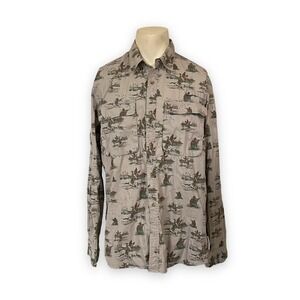 Field & Stream Button-front Performance Sport Shirt Duck Hunting Print Men's L
